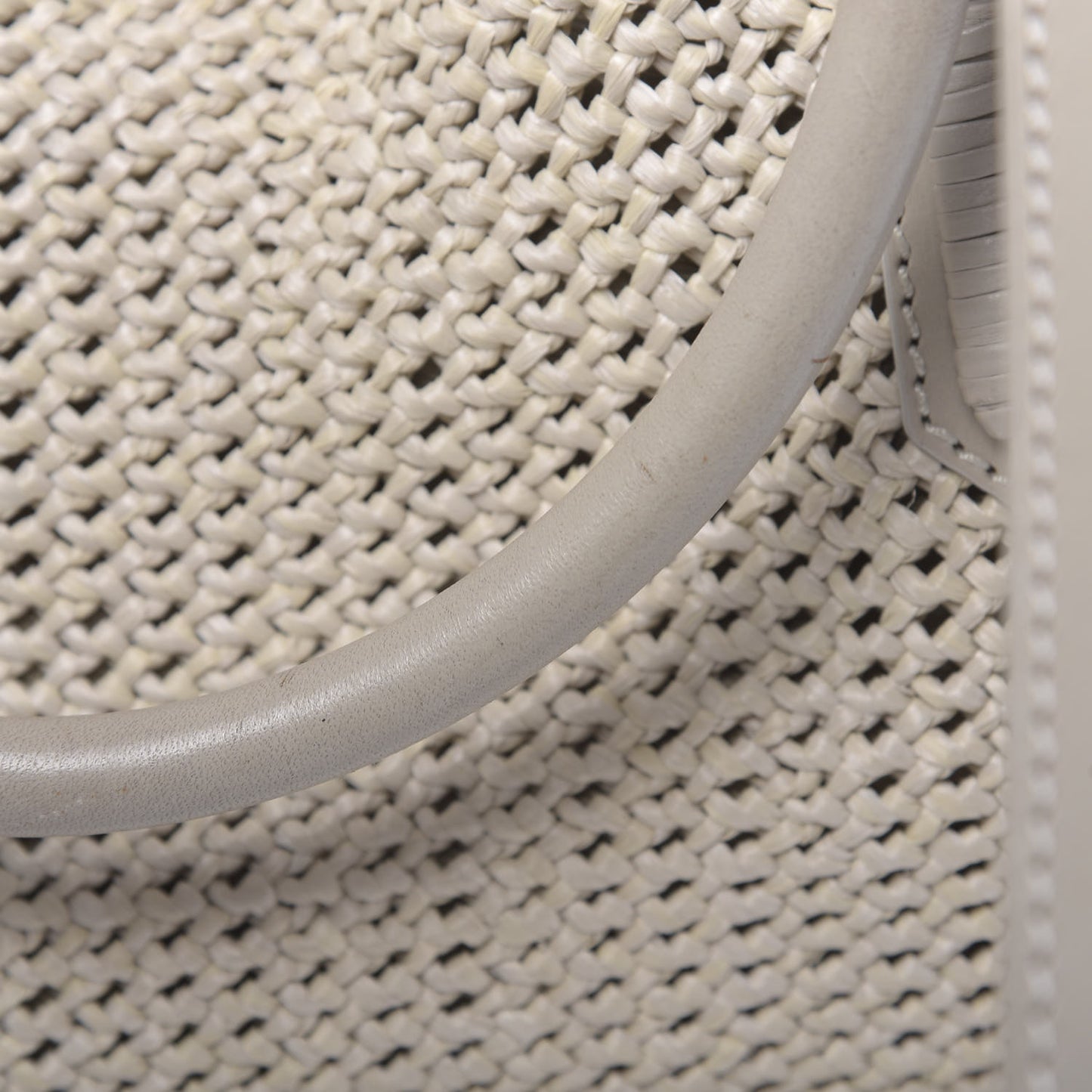 Calfskin Raffia Shoulder Bag Light Beige