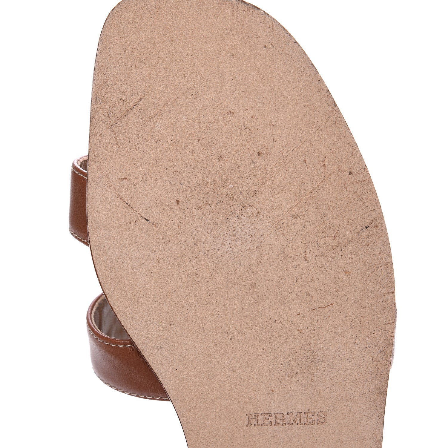 Hermes Box Calfskin Oran Sandals 38 Gold 8 of 9