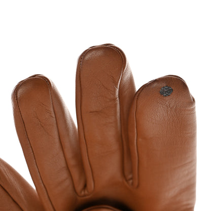 Hermes Lambskin Soya Kelly Lock Gloves 7.5 Brown 4 of 8