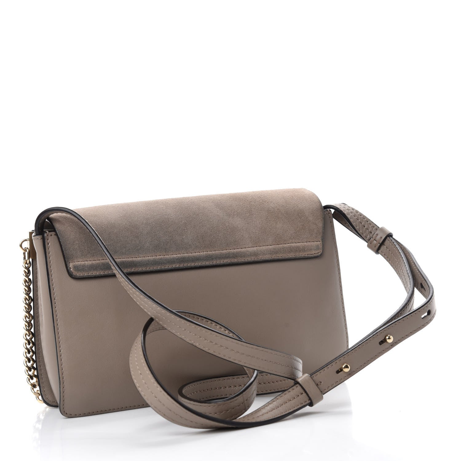 Chloe Suede Calfskin Small Faye Shoulder Bag Motty Grey 3 of 11