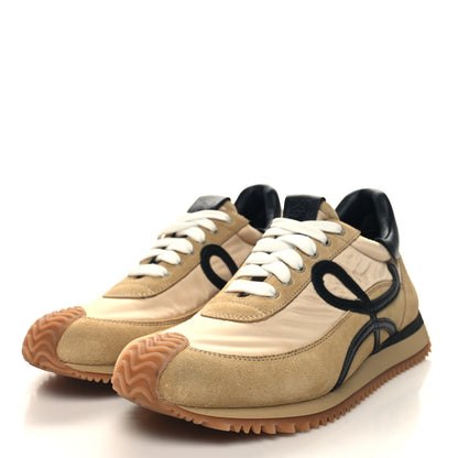 Loewe Nylon Suede Flow Runner Sneakers 38 Gold Black 3 of 8