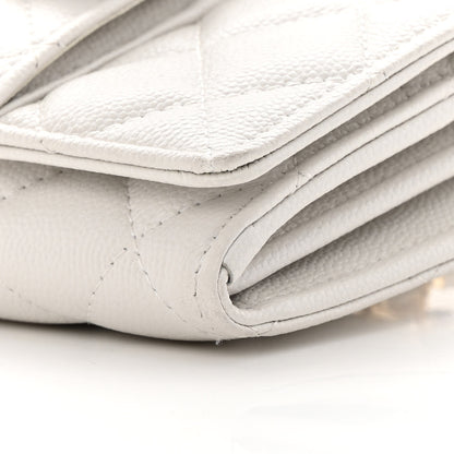 Chanel Caviar Quilted Pocket Twins Clutch With Chain White 11 of 14