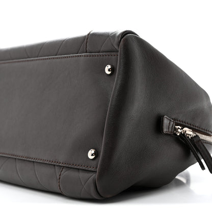 Chanel Calfskin Chevron CC All Day Long Boston Brown 10 of 12