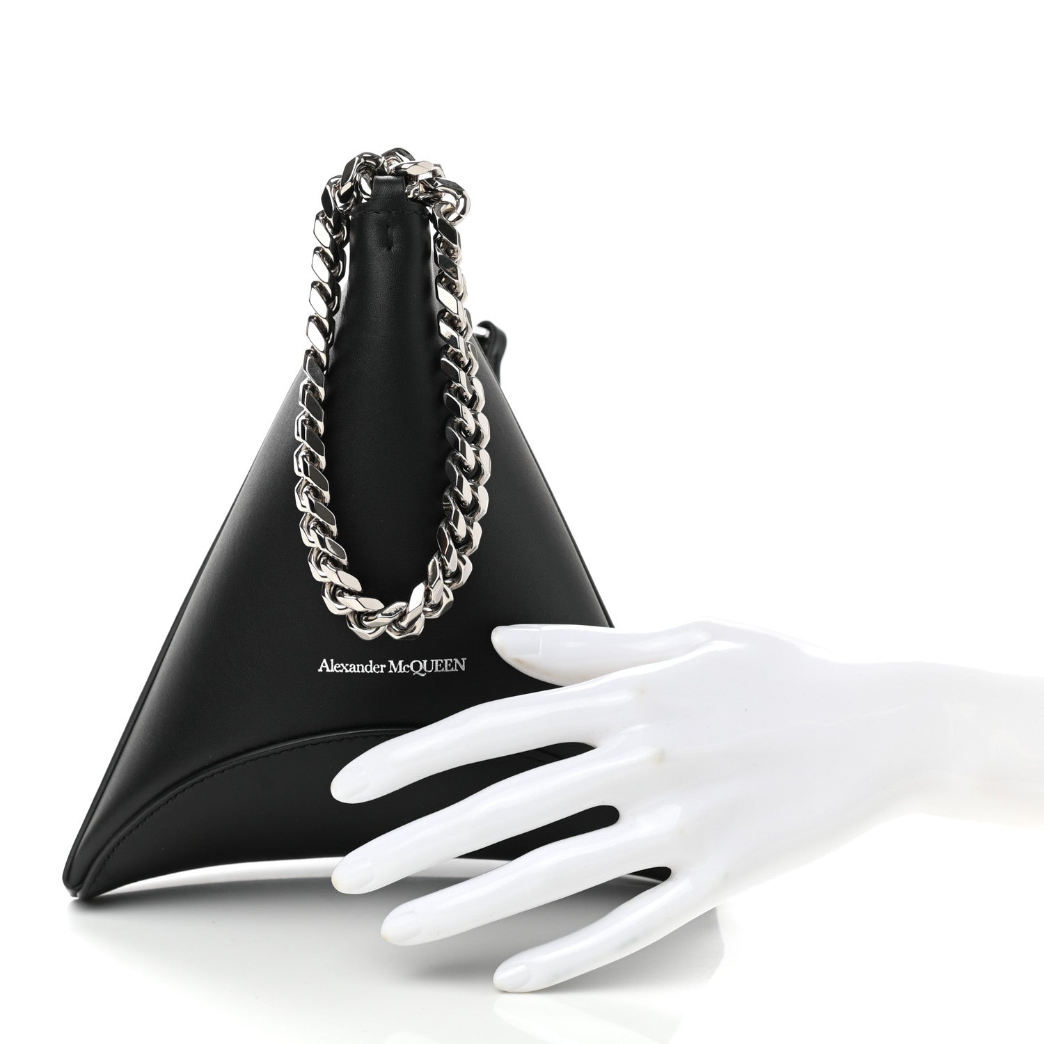 Alexander McQueen Calfskin The Curve Pouch Black 2 of 9
