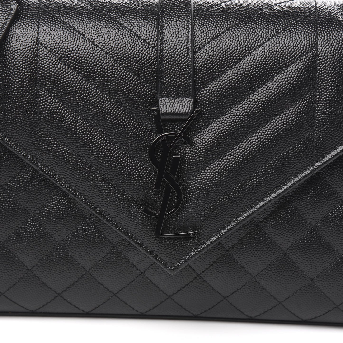 Grain De Poudre Textured Mixed Matelasse Triquilt Medium Monogram Satchel Black