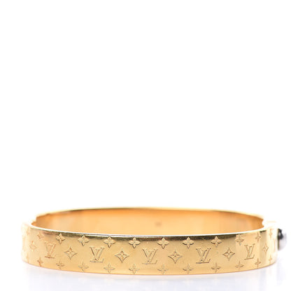 Louis Vuitton Brass Monogram Nanogram Cuff M Gold 3 of 8