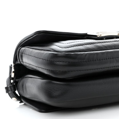 Fendi Shiny Nappa Trapuntata Micro Double Baguette Black 10 of 11