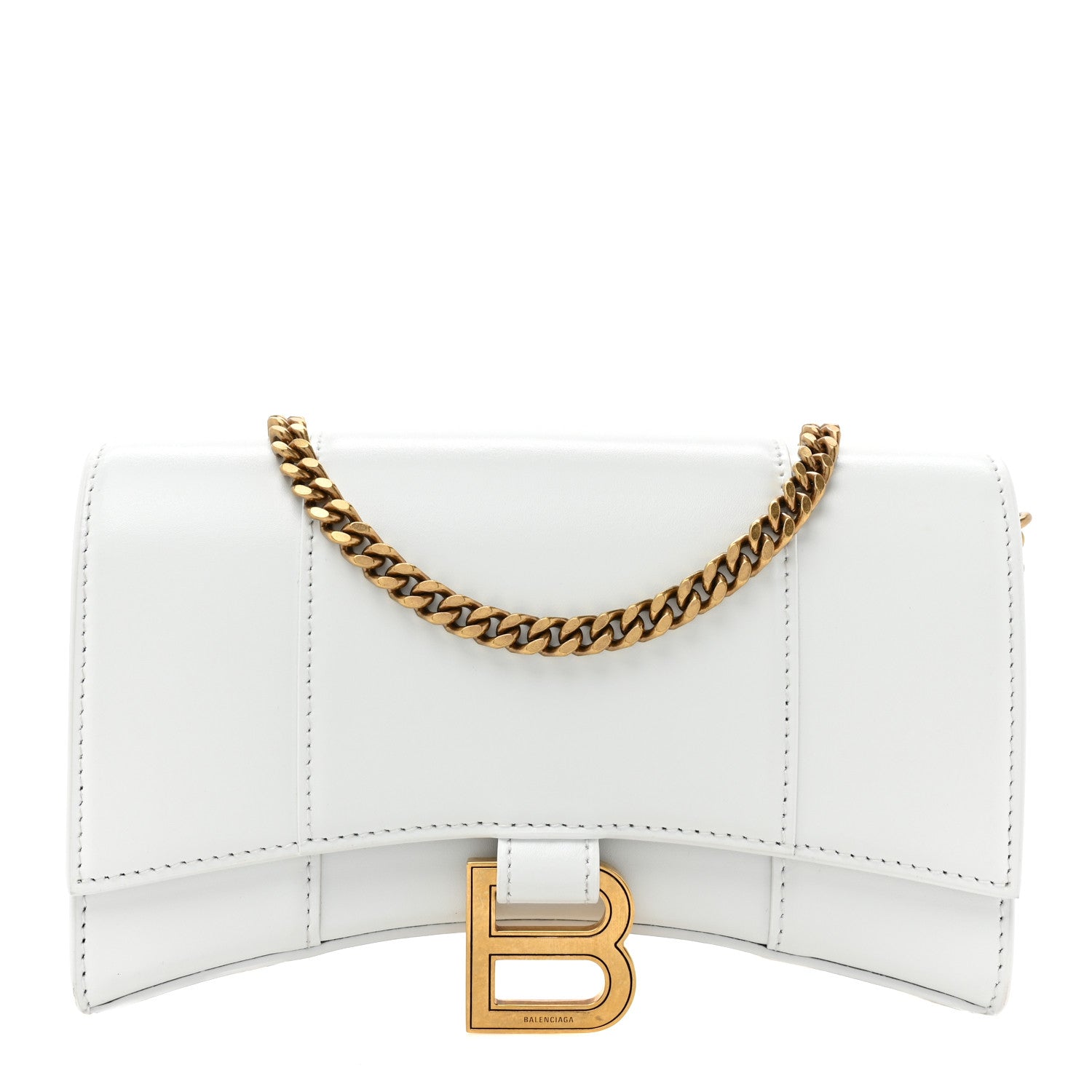 Balenciaga Shiny Box Calfskin Hourglass Chain Bag White 1 of 12