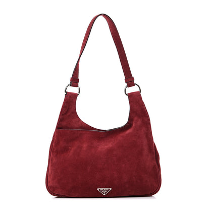 Prada Suede Hobo Cerise 1 of 14