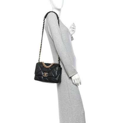 Chanel Lambskin Quilted Medium Chanel 19 Flap Black 2 of 10