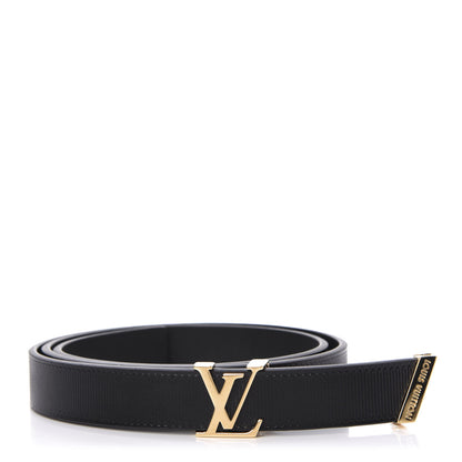 Louis Vuitton Calfskin Embossed 20MM LV Initiales Belt 75 30 Black 1 of 5