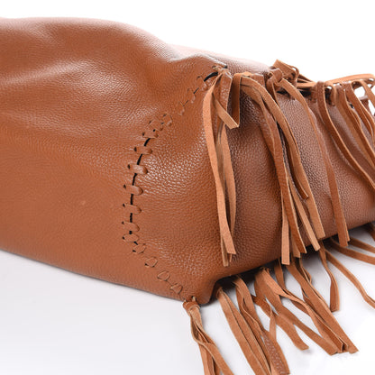 Valentino Garavani Grained Calfskin C-Rockee Fringe Tote Light Cuir 6 of 9
