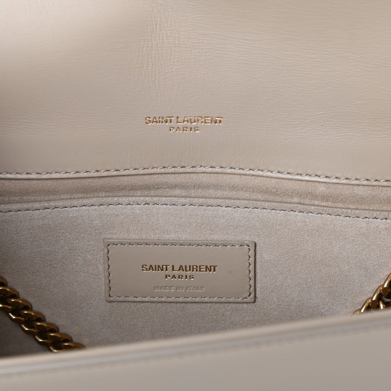 Saint Laurent Smooth Calfskin Medium Classic Monogram Kate Tassel Satchel Sea Salt 6 of 8