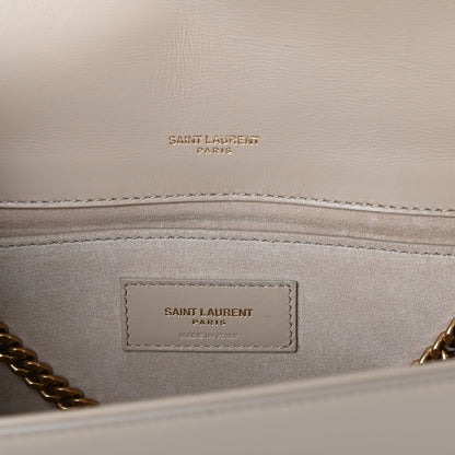 Saint Laurent Smooth Calfskin Medium Classic Monogram Kate Tassel Satchel Sea Salt 6 of 8