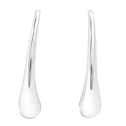 Tiffany Sterling Silver Elsa Peretti Teardrop Hoop Earrings 1 of 4