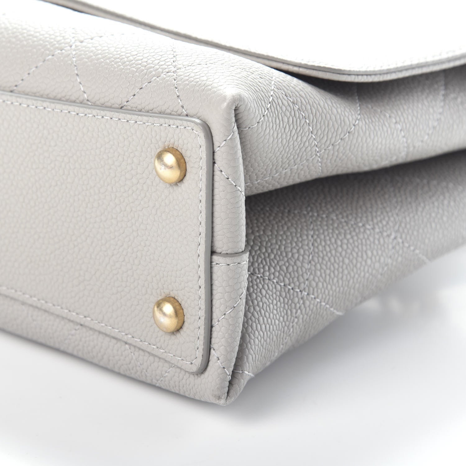 Chanel Grained Calfskin Small Stitched Flap Grey 10 of 10