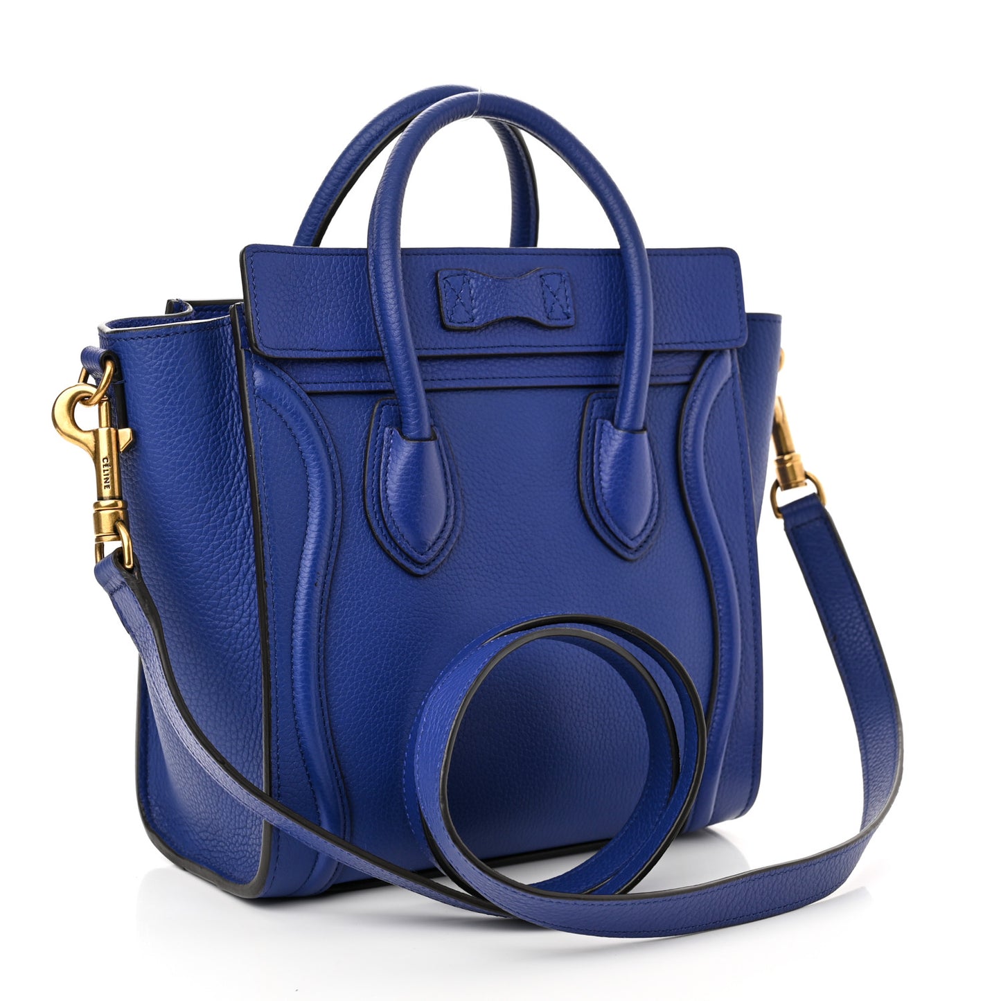 Drummed Calfskin Nano Luggage Indigo
