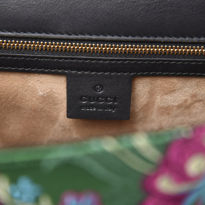 Gucci Jacquard Floral Medium Sylvie Top Handle Bag Green Multicolor Black 7 of 12