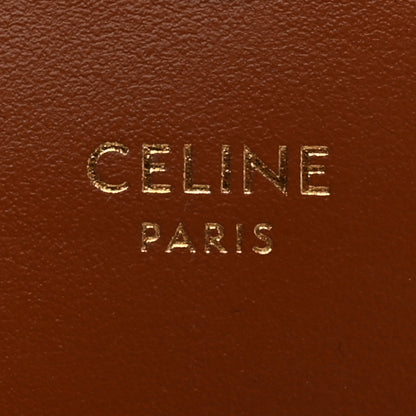 Celine Triomphe Canvas Calfskin Flap Card Holder Tan 6 of 8