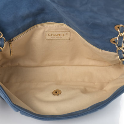 Chanel Iridescent Calfskin Large Chic Quilt Flap Dark Blue 5 of 12
