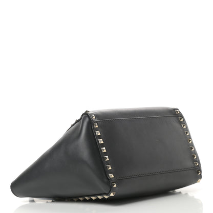Valentino Garavani Vitello Small Rockstud Double Handle Tote Black 4 of 16