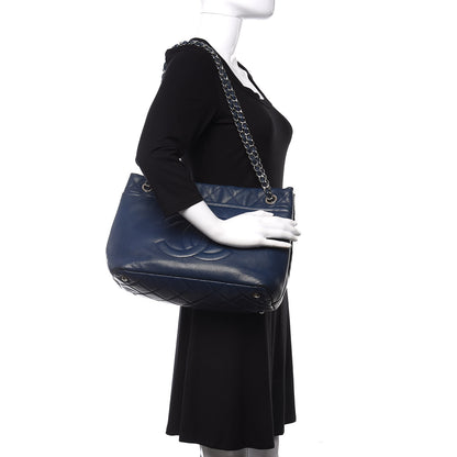 Chanel Caviar Quilted Timeless CC Soft Tote Navy Blue 2 of 10