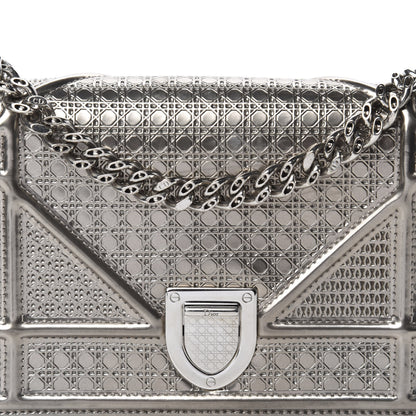 Christian Dior Metallic Patent Micro-Cannage Mini Diorama Flap Bag Gold 11 of 11