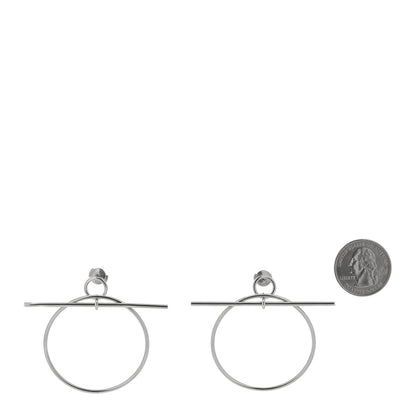 Hermes Sterling Silver MM Loop Earrings 2 of 4