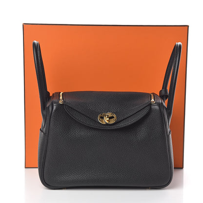 Hermes Taurillon Clemence Lindy 26 Black 11 of 11