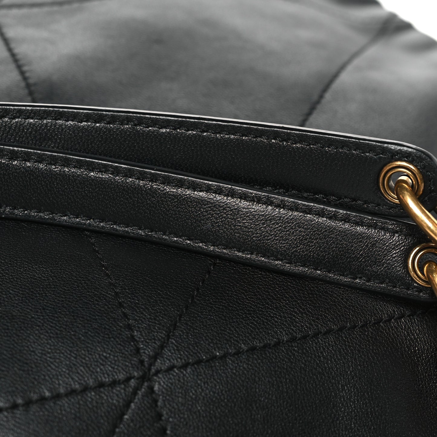 SAINT LAURENT Lambskin Matelasse Monogram Large Jamie 4.3 Black