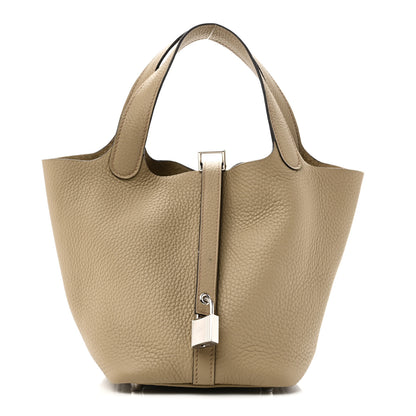 Hermes Taurillon Clemence Picotin Lock 18 PM Beige Marfa 1 of 11