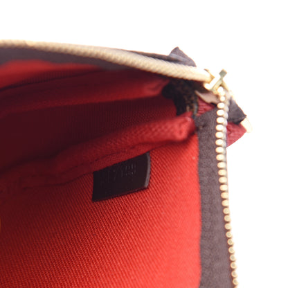 Louis Vuitton Damier Ebene 2019 Christmas Animation Mini Pochette Accessories Red 5 of 8