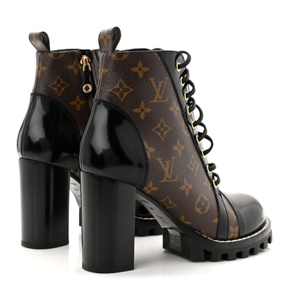 Louis Vuitton Patent Calfskin Monogram Star Trail Ankle Boots 40 Black 5 of 9