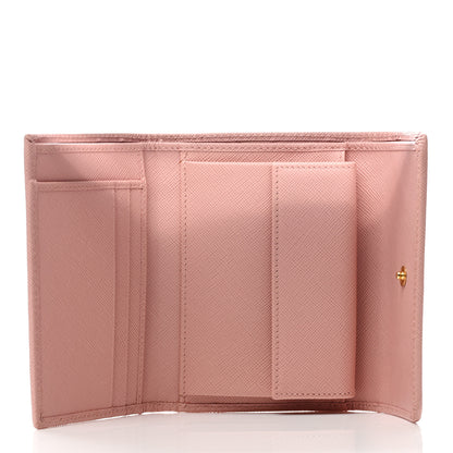 Prada Saffiano Metal Tri-Fold Wallet Orchidea 4 of 6
