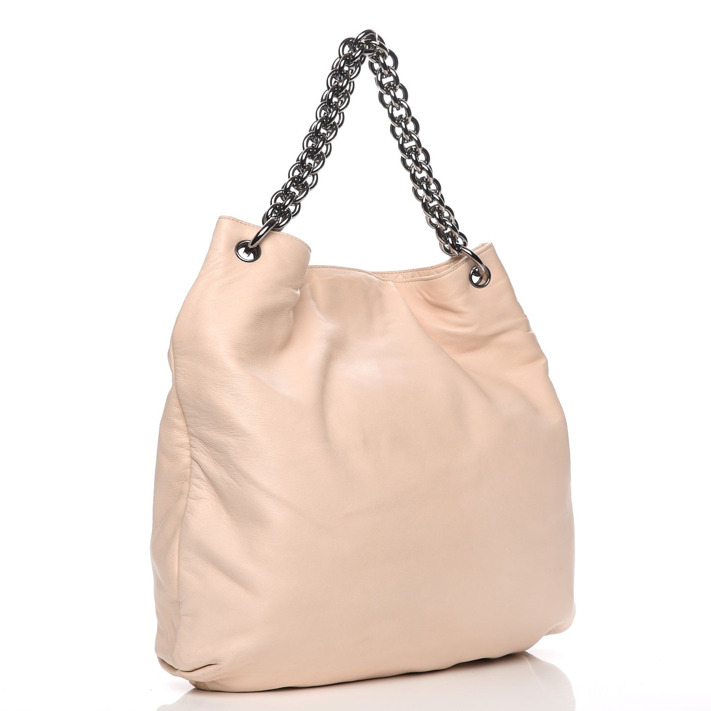 Lambskin Soft and Chain Large Hobo Beige