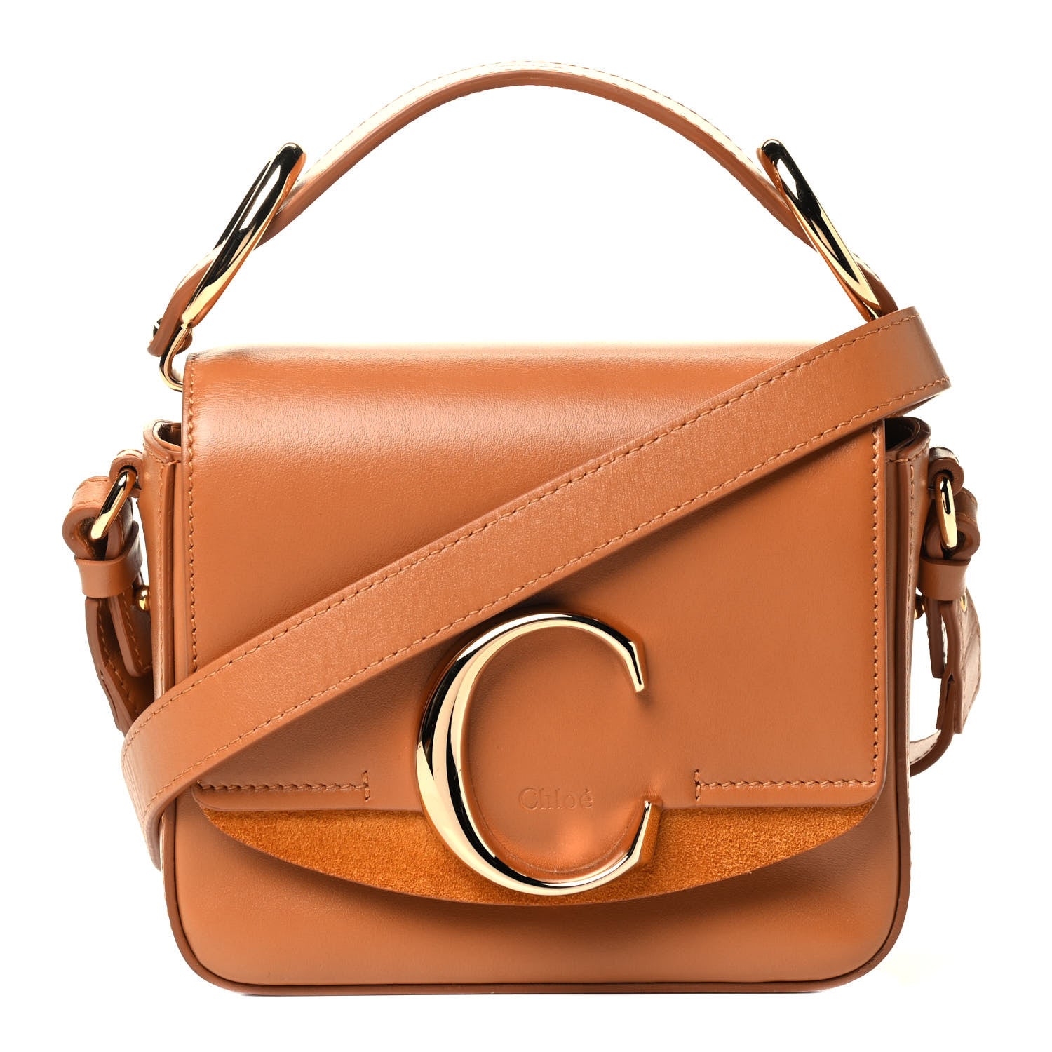 Chloe Calfskin Mini C Double Carry Autumnal Brown 1 of 4
