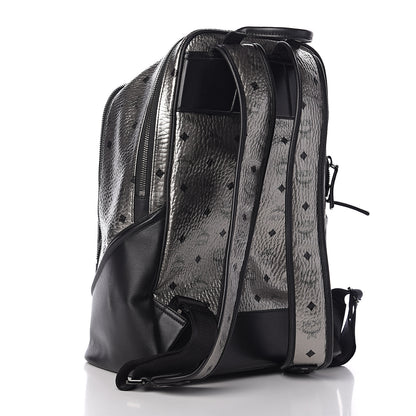 MCM Metallic Visetos Medium Duke Backpack Silver 2 of 10