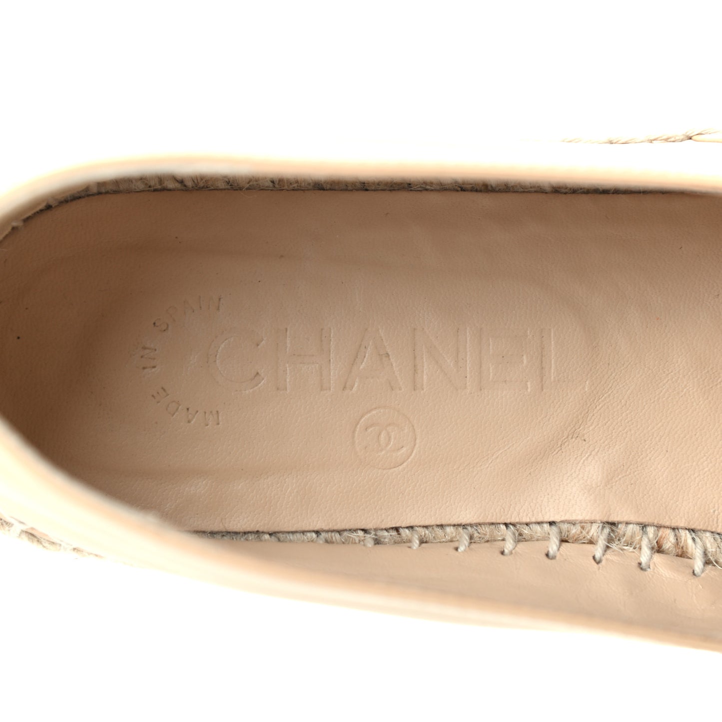 Lambskin CC Espadrilles 38 Beige Black