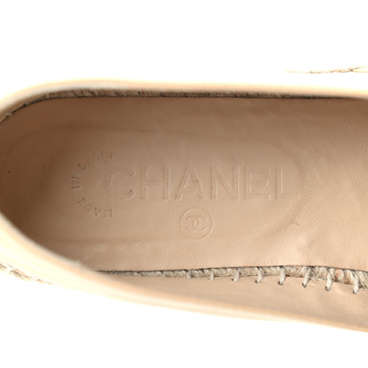 Chanel Lambskin CC Espadrilles 38 Beige Black 6 of 7