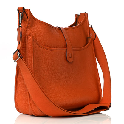 Hermes Taurillon Clemence Evelyne III GM Orange 2 of 19