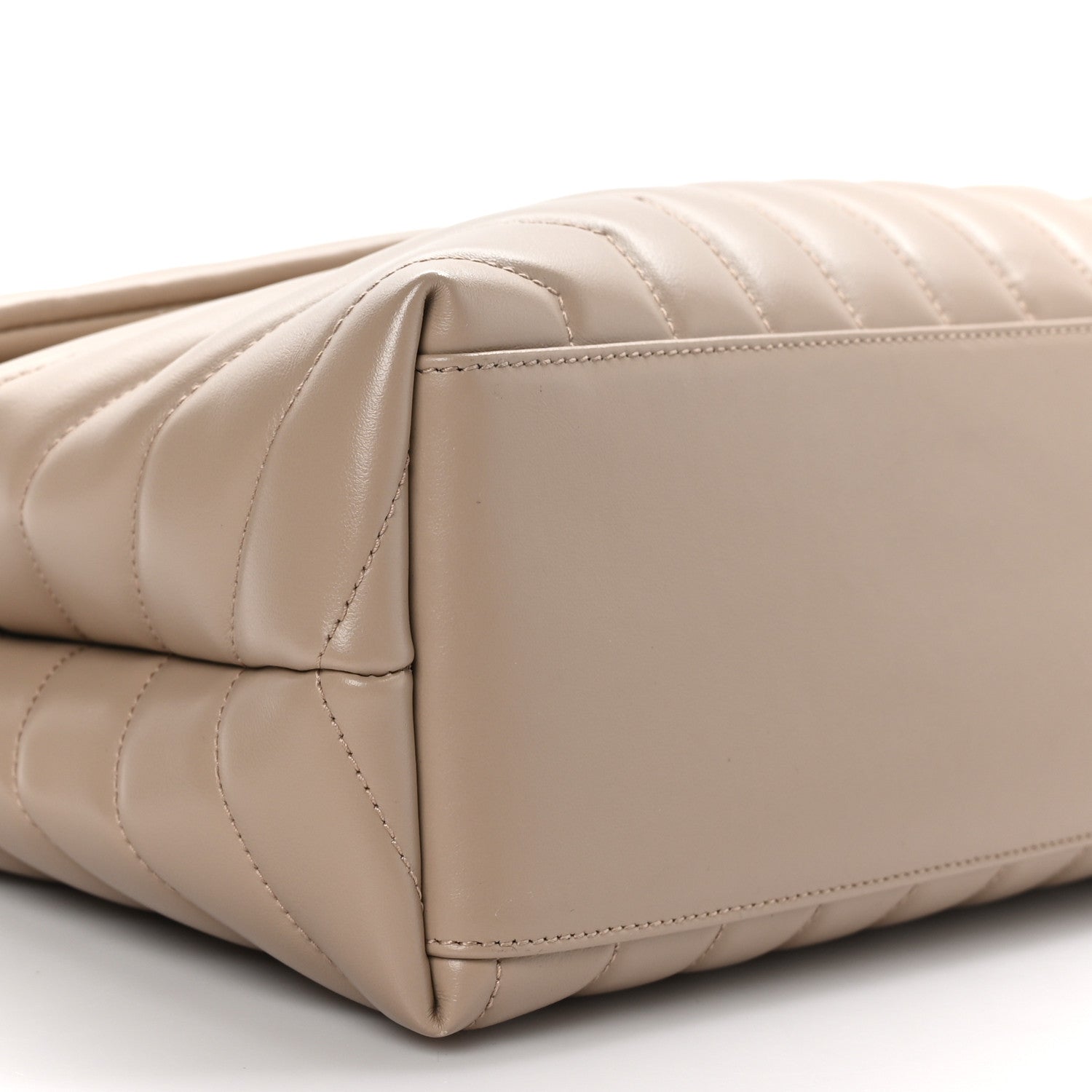 Saint Laurent SAINT LAURENT Calfskin Y Quilted Monogram Medium Loulou Chain Satchel Dark Beige 10 of 11
