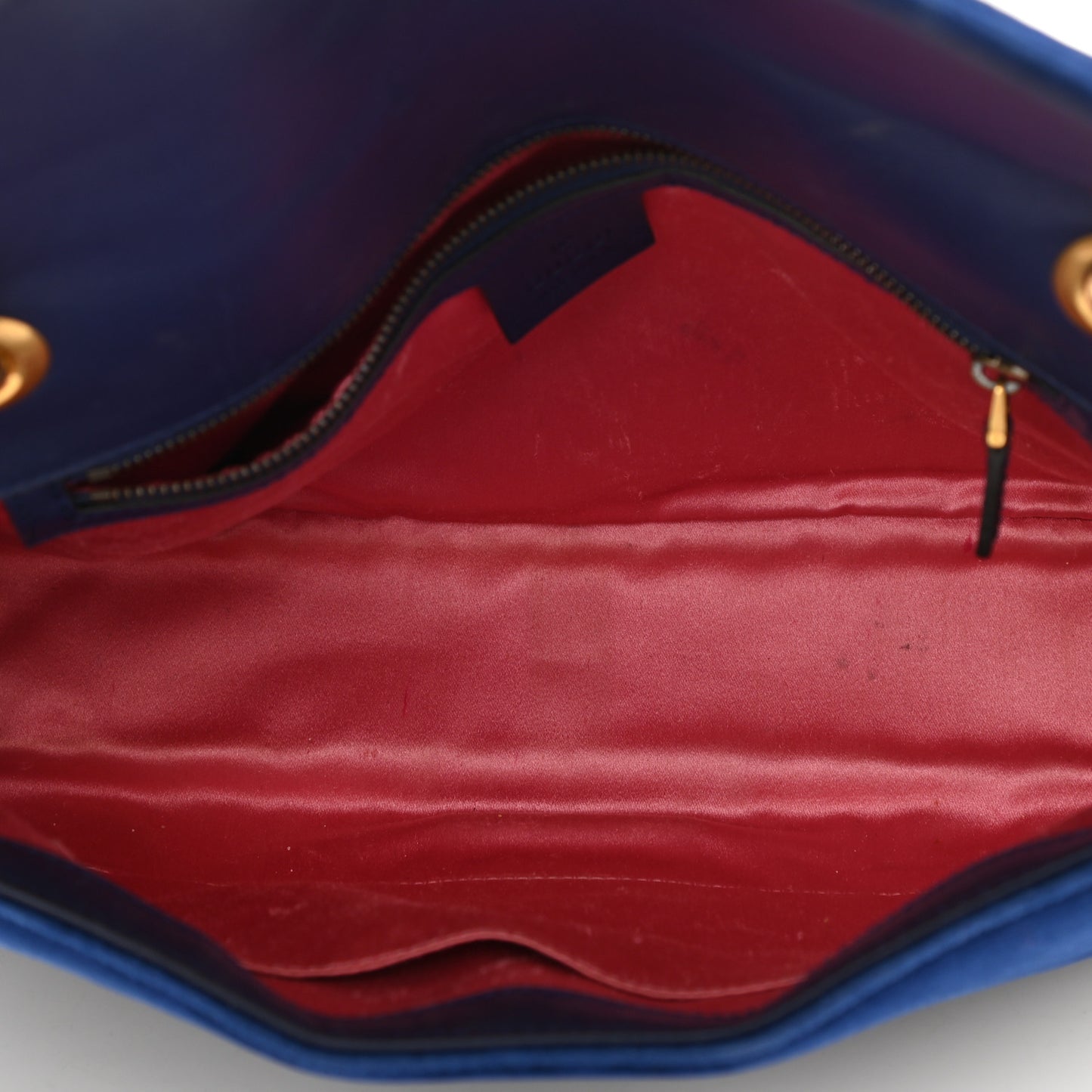 Velvet Matelasse Medium GG Marmont Shoulder Bag Cobalt Blue