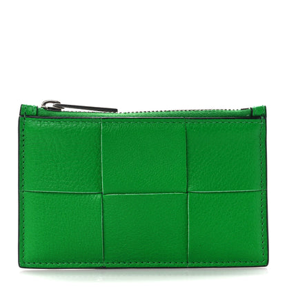 Bottega Veneta Nappa Calfskin Maxi Intrecciato Zipped Card Case Parakeet 1 of 10