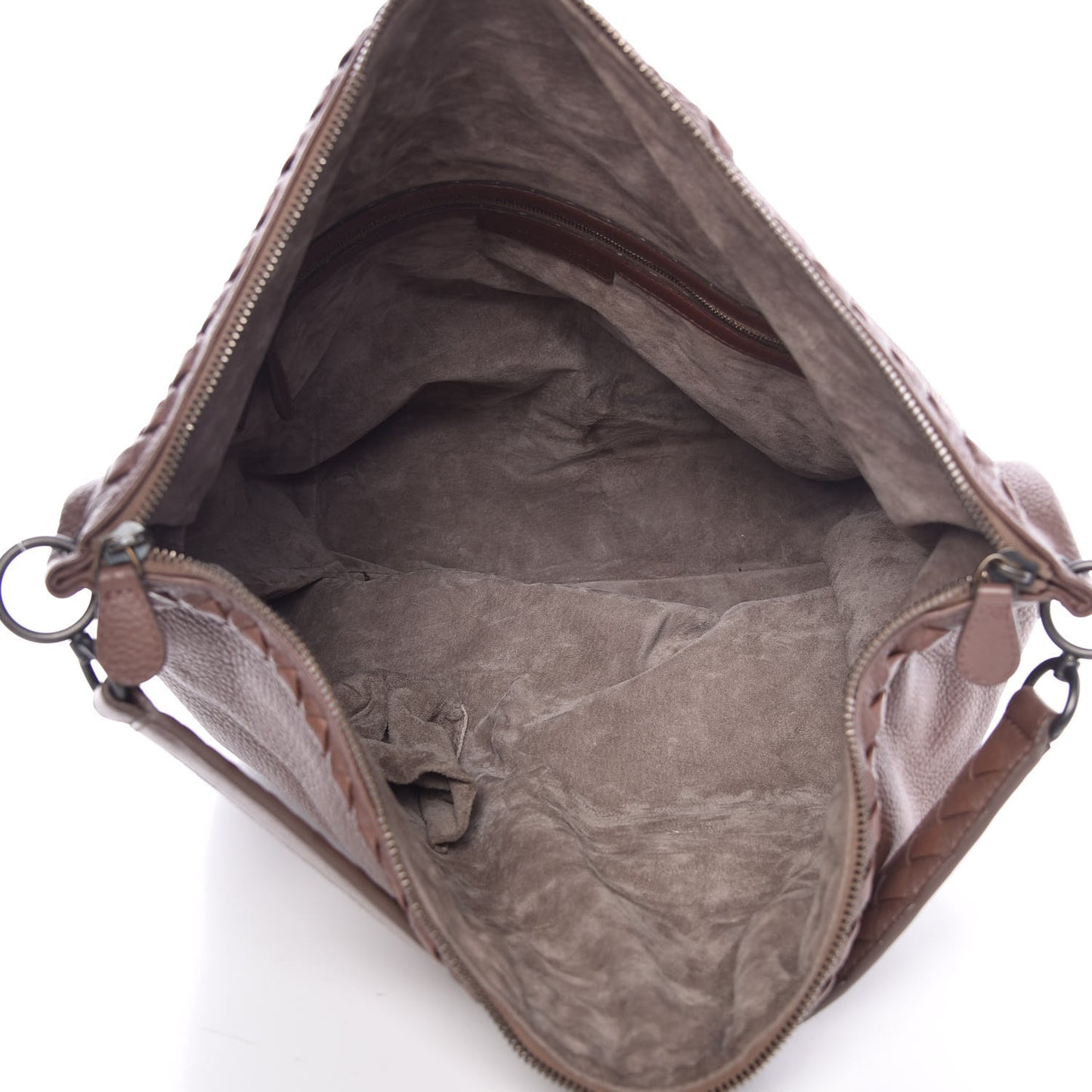 Washed Cervo Deerskin Loop Hobo Bag Elephant