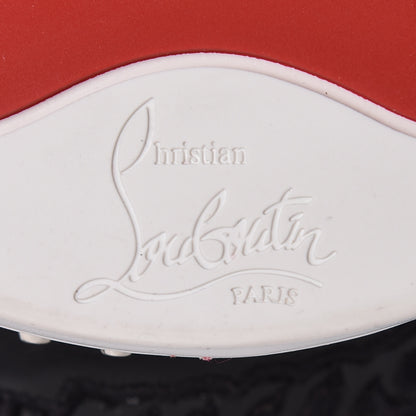 Christian Louboutin Silk Satin Calfskin Marie Jane Loubirun Studded Bucket Black Silver 7 of 12