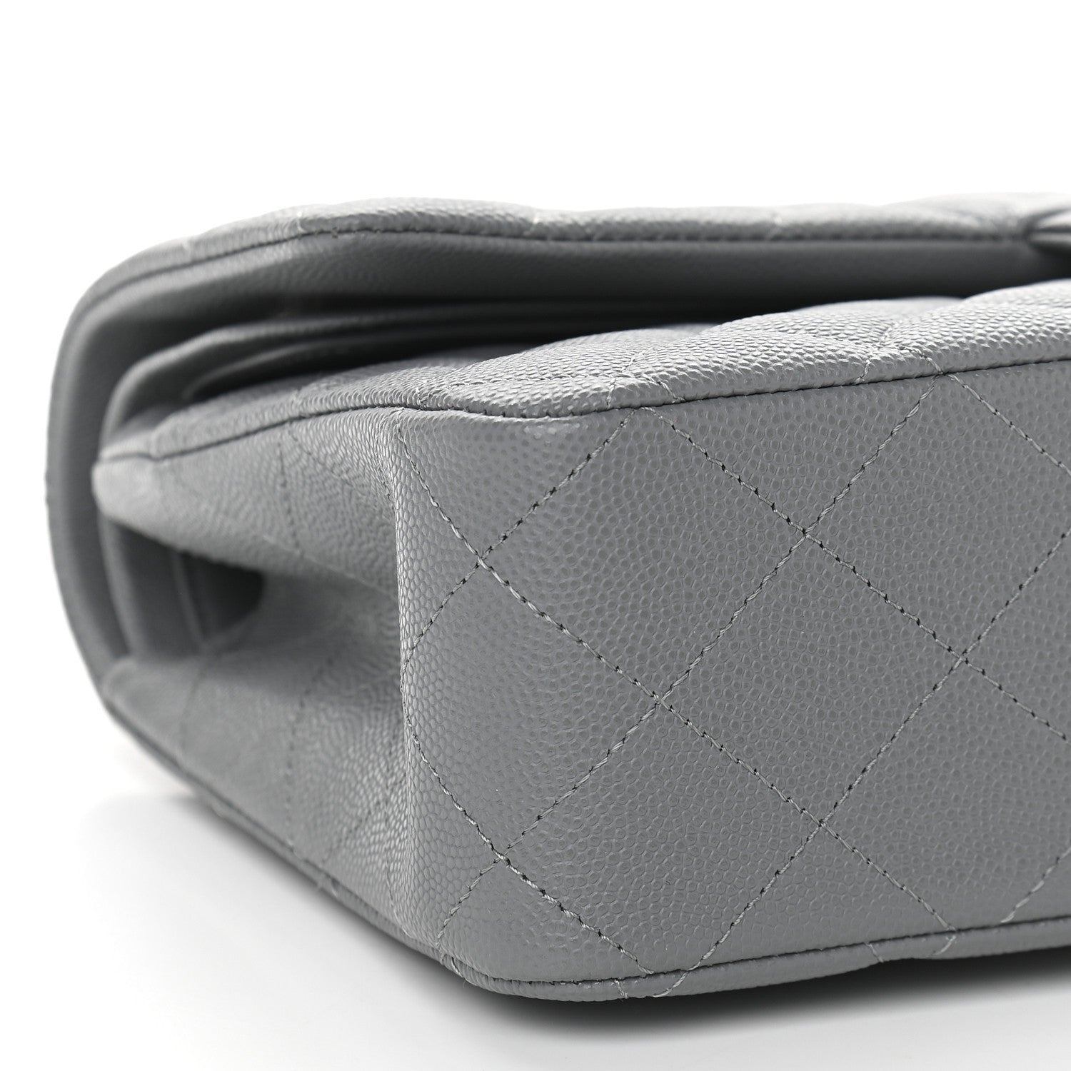 Chanel Caviar Quilted Medium Double Flap Grey 8 of 9