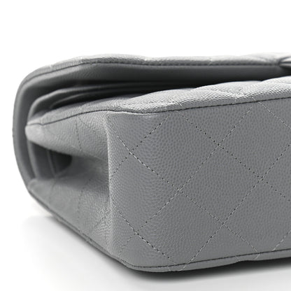 Chanel Caviar Quilted Medium Double Flap Grey 8 of 9