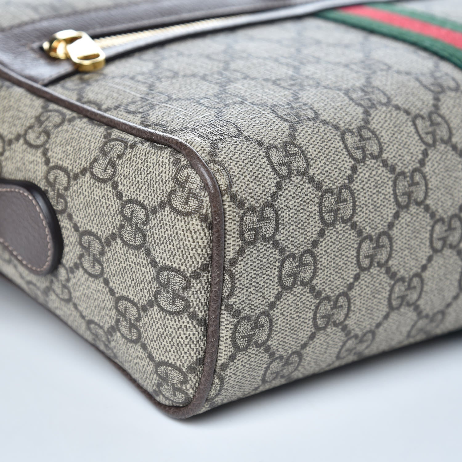 Gucci GG Supreme Monogram Web Small Ophidia Shoulder Bag Brown 9 of 10