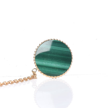 Christian Dior 18K Yellow Gold Diamond Malachite Rose Des Vents Drop Earrings 4 of 6