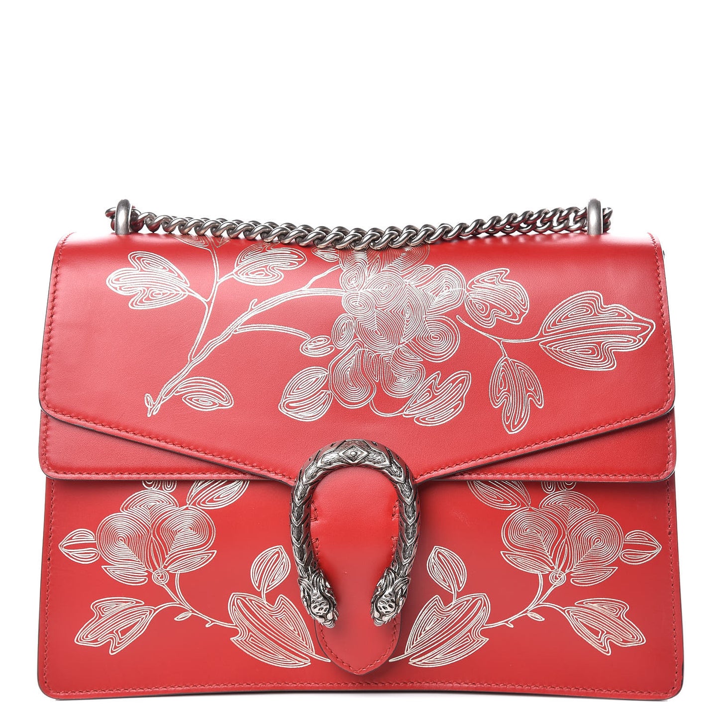 Calfskin Chinese New Year Medium Dionysus Shoulder Bag Hibiscus Red